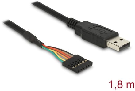 Delock Converter USB 2.0 male > TTL 6 pin pin header female 1.8 m (3.3 V)
