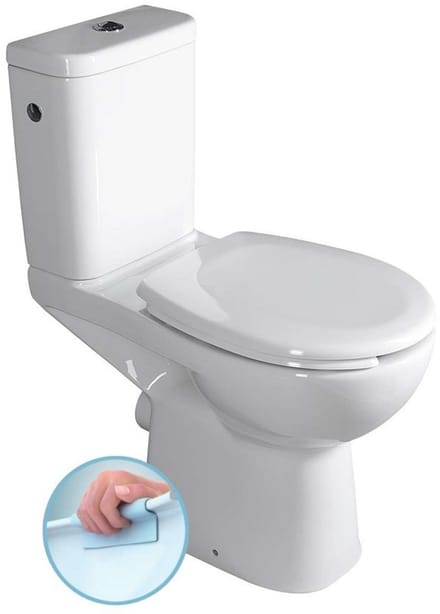 Sapho Etiuda - Duoblok toilet voor gehandicapten CLEAN ON, Rimless, afval achteraan, wit K11-0221