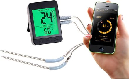 Rosenstein & Söhne oventhermometer: Grillthermometer met Bluetooth, Android & iOS app, 2 temperatuursensoren