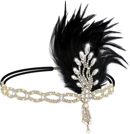 1920s Flapper Gatsby Kostuum met Veer en Strass voor Feest en Themaparty's