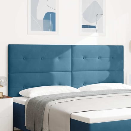 vidaXL - Hoofdbord - Donkerblauw - 200 - cm - Fluweel