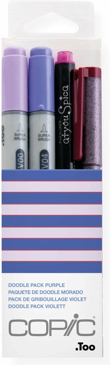 Copic Ciao Doodle Pack Purple markeerstift 4 stuk(s) Beitel/penseelpunt Roze, Paars