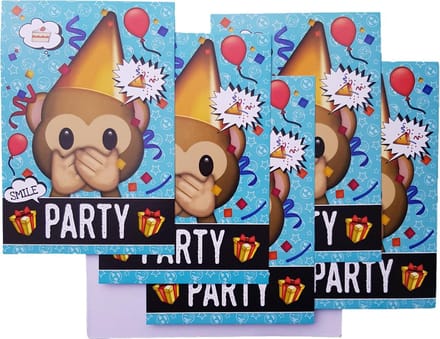 Emoji Blue Party Uitnodiging
