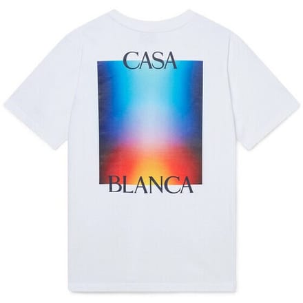 T-shirt Korte Mouw Casablanca GRADIENT STACKED LOGO T-SHIRT WHITE