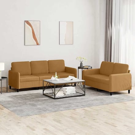 vidaXL 2-delige Loungeset fluweel bruin