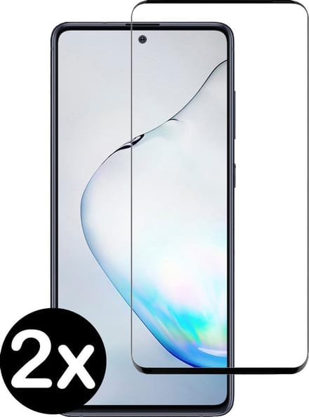 Screenprotector - 2 Stuks - Geschikt voor Samsung Galaxy Note 10 Lite - Full Cover - Beschermglas - Gehard Glas - Tempered Glass - Screen Protector