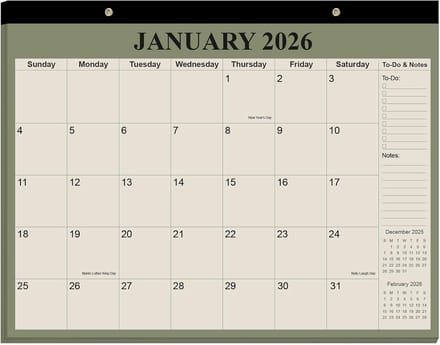 Bureaukalender 2025-2026 18 Maanden Groot Formaat voor Kantoor en Thuis