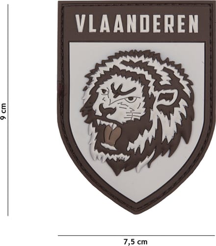 101 Inc Embleem 3D Pvc Vlaanderen Grijs  13068