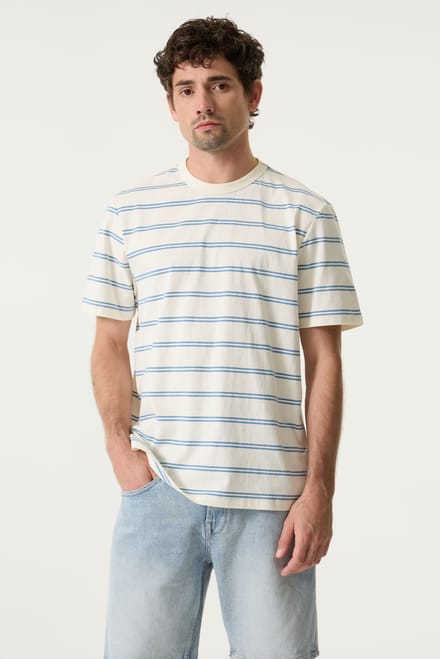 GARCIA Heren Effen T-shirt Wit Korte mouw
