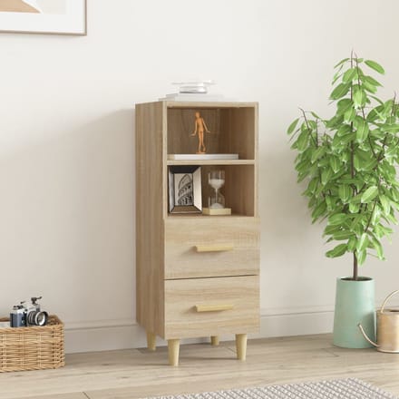 vidaXL - Dressoir - 34,5x34x90 - cm - bewerkt - hout - sonoma - eikenkleurig