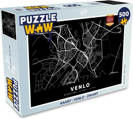 Puzzel Kaart - Venlo - Zwart - Legpuzzel - Puzzel 500 stukjes