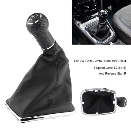 5-Traps Auto Versnellingspook Knop Schakelpookhoes Gaiter Boot Kit Voor Golf4 Jetta Bora 1999 2004 zwart