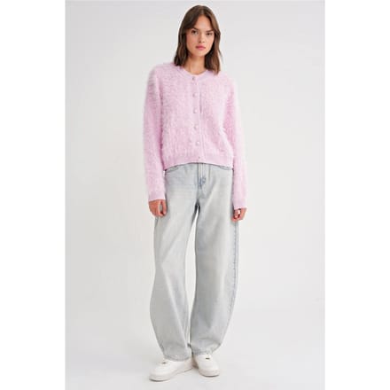 Geknoopte Pluche Textuur Cardigan