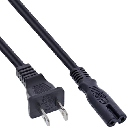 InLine USA Stroomkabel met C7 plug - zwart - 1,8 meter