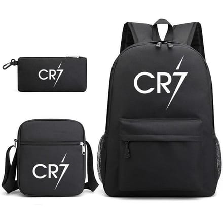 Grote schooltas met schouderband; studenten etui set van drie delen Cristiano ronaldo backpack