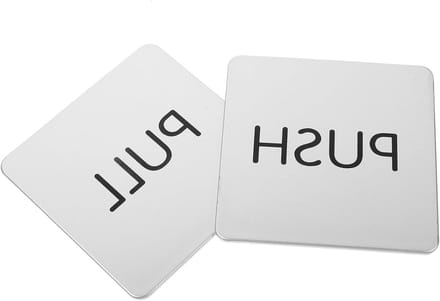 Deur Open Borden - Push Pull Tekens - Duidelijke Instructies - Matte Afwerking - 9.50x9.50CM - Zilver