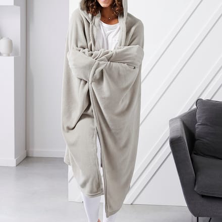 Hooded Uni Essential Plaid - Beige - 165x115 cm