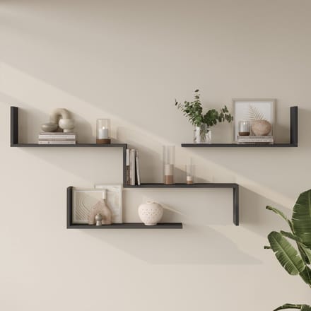 Wandrek Vepinshul set van 3 antraciet [en.casa]