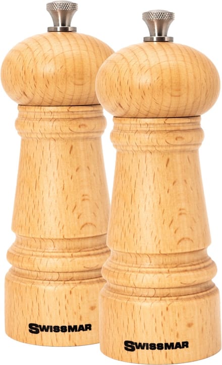 Swissmar Manor - Peper- en Zoutmolen Set - Beukenhout - Naturel - 14cm - Instelbare Maalgraad
