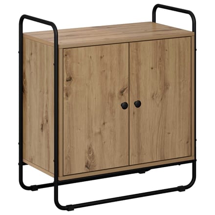 vidaXL - Dressoir - Artisanaal - eiken - 68 - x - 35 - x - 75 - cm - Bewerkt - hout
