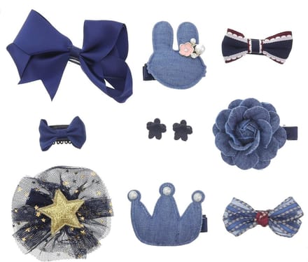 Behave - haarspeldjes set meisjes blauw - speelse look - 10 stuks