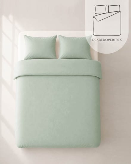 HOOMstyle Dekbedovertrek met kussenslopen - luxe micro Percale - dekbedovertrek - 200x220cm - 2 persoons - Aloë Vera Groen