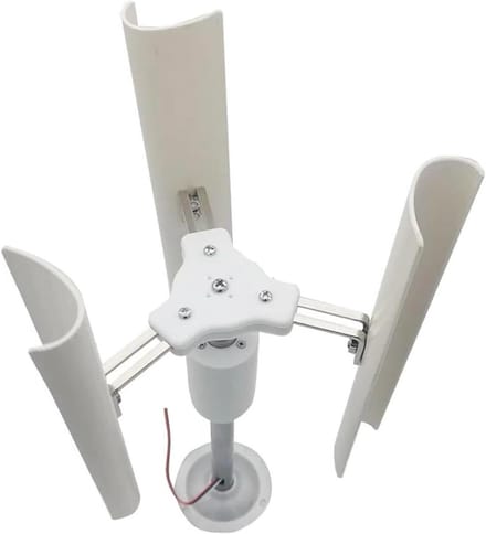 Mini windturbine - Verticale as - Energie opwekken - Lichtgewicht ontwerp - Compact formaat - Wit
