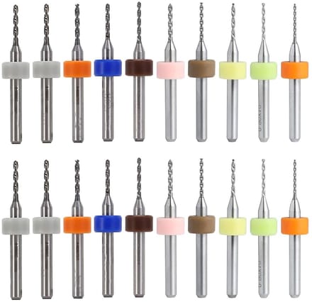 20 Stuks Micro Boor Bits voor PCB en Modejuwelen, Spiral Flute Carbide Mini Bits (0.6-1.5 mm)