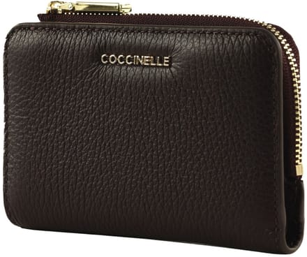 COCCINELLE Leren portemonnee Metallic Soft Wallet Prune donkerpaars