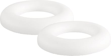 Rayher Piepschuim vorm/figuur ronde ring - 2x - wit - Dia 22 cm - Hobby materialen - Styrofor knutselen