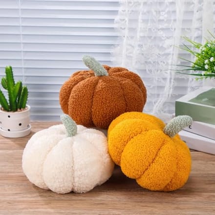 Pompoenkussens Set van 3 - 3D Kussens voor Halloween en Thanksgiving