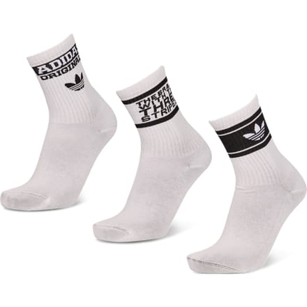 Adidas Mid Cut Crew 3 Pack Sokken Unisex - Wit - Maat 40-42