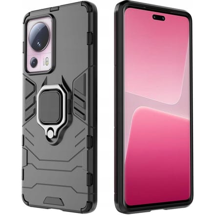 Hurtel Ring Armor Case for Xiaomi 13 Lite Armored Cover Magnetic Holder Ring Black