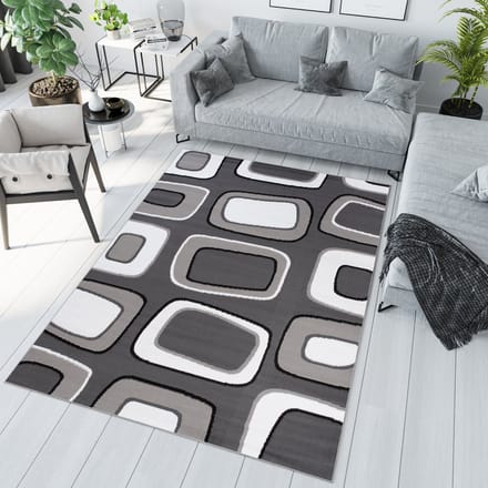 Tapiso Maya Vloerkleed Wit Grijs Woonkamer Tapijten Maat- 200x200