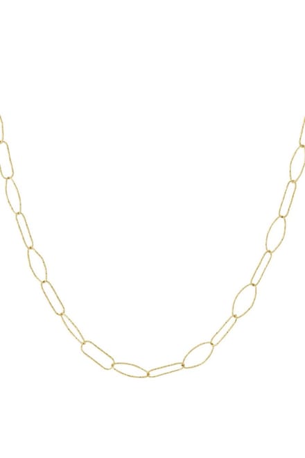 Bijoutheek Collier Schakels Geometrisch Bewerkt Goud