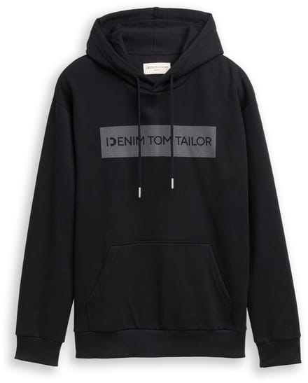 Tom Tailor Denim - Hoodie-sweatshirt met print - Maat S - Night Watch Black