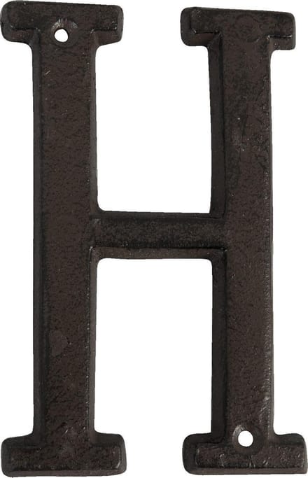 Clayre & Eef IJzeren Letter H 13 cm Bruin IJzer