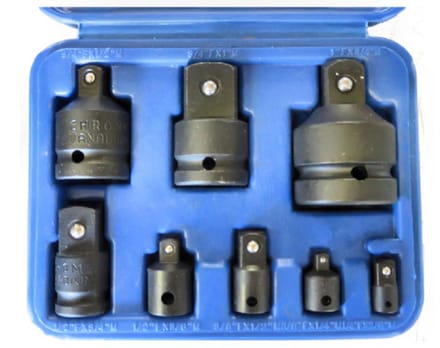 Doppenset adapterset, kracht 1/2", 8-dlg.