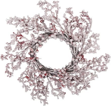 Clayre & Eef Krans Ø 55 cm Wit Rood Kunststof