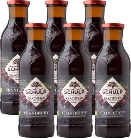 Schulp Cranberrysap Puur Krachtsap Biologisch 6 x 0,75 liter