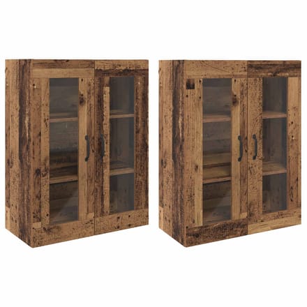 vidaXL - Wandgemonteerde - Kasten - 2 - st - Oud - hout - 69,5 - x - 34 - x - 90 - cm