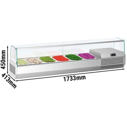 GGM Gastro Opzetkoelvitrine PREMIUM PLUS - 1733x413mm - 6x GN 1/3 zilver
