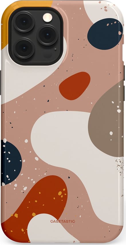 Casetastic hoesje geschikt voor Apple iPhone 12 Pro Max - MagSafe - Dubbellaagse bescherming - Terravibe - Fashion Case - Perzik Lichtgrijs Taupe Okergeel