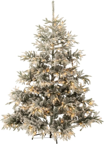 J-Line kerstboom 420 Led Besneeuwd - kunststof - groen/wit