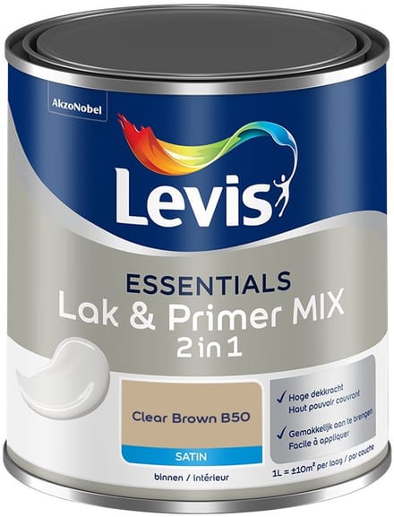 Levis - Essentials Lak & Primer Mix - Clear Brown B50 - Mengverf - 1 L