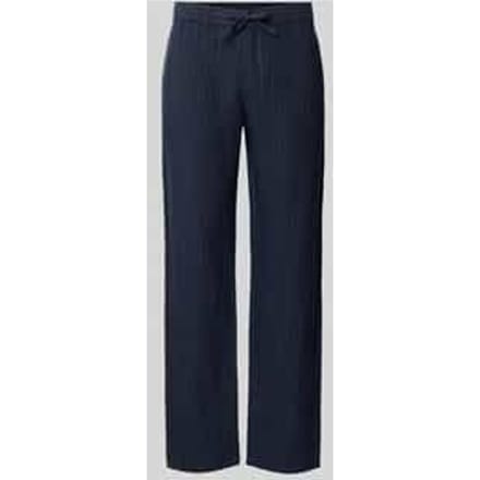 straight fit linnen broek met achterzakken