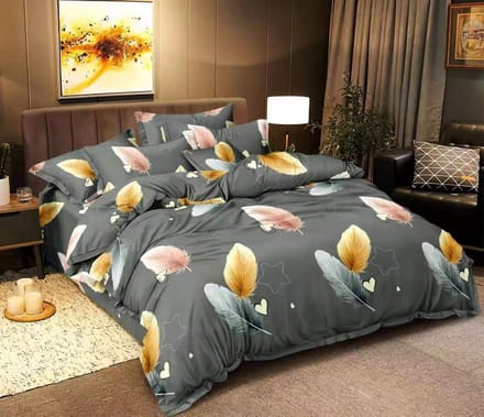 Dekbedovertrek Micropercal - 200 x 200 cm - Tweepersoons - Golden Plume