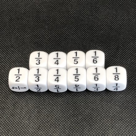 Reken dobbelstenen: breuken (set van 10)
