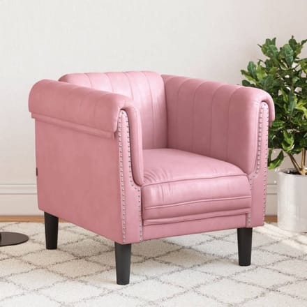 vidaXL - Fauteuil - fluweel - roze