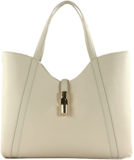 FURLA Leren Shopper Schoudertas Goccia Hobo Panna Crème